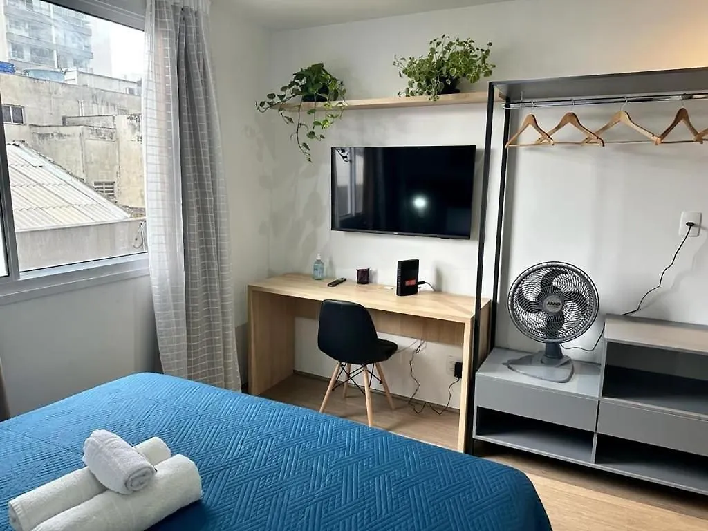 Roma Studio No Bras Com Piscina/Metro Bras Сан-Пауло 0*,